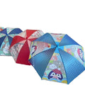 Straight Auto Open Kids Umbrella with 3D POE Fabric Rainproof Cartoon Umbrella with 4 Printed Assorted