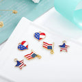 Enamel United States Flags Diy Earrings Necklace Jewelry Clothes Bag Shoe Parts Accessories Charm Pendant for Jewelry Making