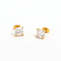 Fenny 18K Gold-plated Wholesale No Fade Dainty Simple Cubic Diamond Crystal Stainless Steel Stud Earring for Women