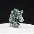 Huiying Wholesale natural gemstone hand-carved Qinghai Jade Feng Shui crystal jade horse unicorn for home decoration