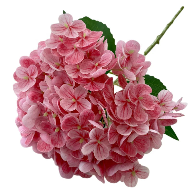 Real Touch Single Stem 176 Petals Latex Artificial Hydrangea Flowers for Home Wedding Decoration