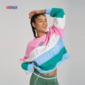 Oem Women Clothing Manufacturing Luxury Crew Neck Sweatshirts Custom Embroidery Color Block Crewneck Women's Sweatshirt