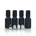 Shiny Black Glass Cylinder Metal Roller Bottle Screen Printing Skincare Essential Oil 5-100ml Empty Roll on Bottle With Caps