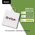 Customized Biodegradable Kraft Paper Food Packaging Bag Handles Reusable for Grocery Supermarket Household for Andy's Promotion