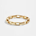 Daily Wear 18K Gold Plated 925 Sterling Silver Simple Hunter Chain Style Ring Women Link Chain Bracelet for Men