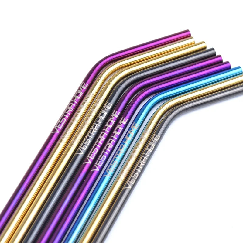 Small Quantity Low MOQ Cheap Price Stainless Steel Reusable Metal Rose Gold Straws Metal Straws