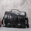 Contact's Vintage Men's Genuine Leather Laptop Briefcase 13.3'' Laptop Messenger Bag Satchel Men