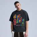 Wholesale Unisex Cotton T-shirts XL Size 100% Cotton Lightweight Polo Collar Rainbow Logo Pattern Quick Model for Men"