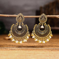 Wholesale Women Retro Heart Shape Indian Jewelry Earrings Bohemian Ethnic Alloy Small Bell Pendant Tassel Earrings (KER813)