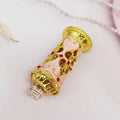 Luxury 12ml Pink Green Antique Vintage Metal Dubai Perfume Oil Bottle 12ml Glass Essential Oil Dropper Bottle