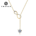 925 Sterling Silver Y Lariat 1.26CTW 6.5mm Round Cut All Moissanite Infinity Pendant Necklace for Women