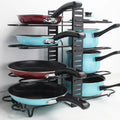 2026 New Fashion Multi-layer Folding Sitting Pot Cover Kitchen Storage Rack Wrought Iron Multi-function Bilateral Pot Rack