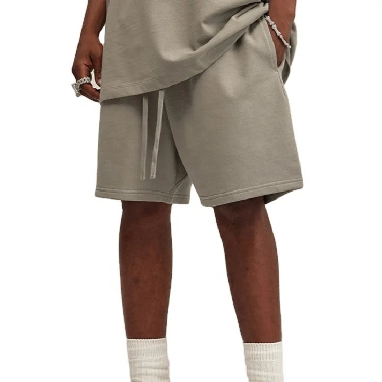 Men's Oversized Shorts Sweat Shorts Cotton Unisex Spring Summer Breathable Solid Color Streetwear HeavyweightShorts