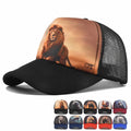Foam 5 Panel Mesh Trucker Hat Men Women Animal Print Baseball Cap