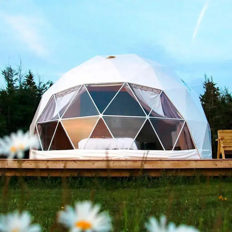 7m Economical Luxury Geodesic Glamping Dome Tent House with Bathroom Event Tents