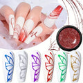 6 Color Reflective Spider Liner Gel Nail Art Polish Web Painting Glitter Drawing Gel Polish