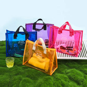 Clear Jelly Beach Bag with Keychain Summer Tote for Pool Beach or Shopping Personalized Gifts Tote Bag