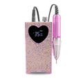 New Beautiful Shiny Rhinestones Nail Drill E-file Machine in Cordless Rechargeable 35000 RPM with Private Logo