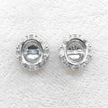 Sterling Silver 4*5/5*6/6*7/7*8mm Semi Mount Stud Earring Empty Frame Blank Setting S925 Base Without Center Stone for DIY Inlay