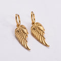 Tarnish-Free 18k Gold PVD Stainless Steel Earrings Trendy Drop Flower Fairy Angel Wing Design for Party-Women's Fashion Jewelry