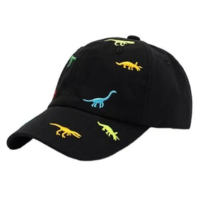Kids Dinosaur Baseball Cap Adjustable Low Profile Unstructured Cotton Sun Hat Visor for 2-6 Yrs Boys Girls