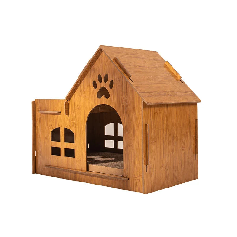 Indoor Scratching House Box Pet Corrugated Cardboard Cat Scratchers Cozy Cat Scratching House