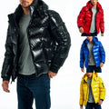 Rainbow Spray Wholesale Leather Winter Thickening Luxury Sports High Shiny Men's Puffer Jacket