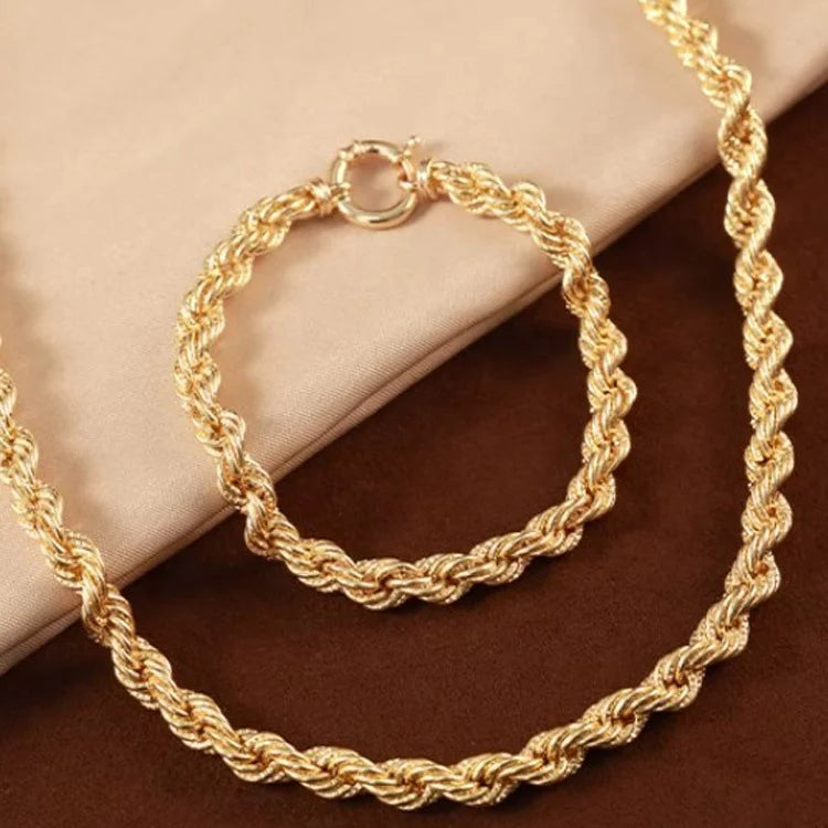 18K Gold Twist Bracelet Versatile Clavicle Chain Pure Gold Female Luxury Fashion Jewelry Bracelet MegaBDM