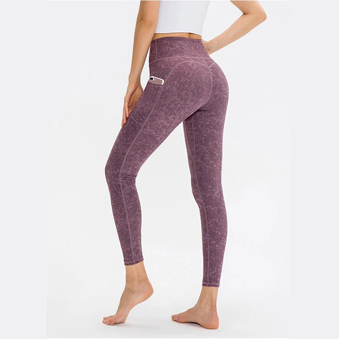 Ribbed High Waist Yoga Pants Manufacturer Running Designer Gym Leggings for Print Water Print With Pockets Push up Leggings