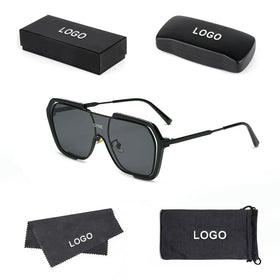 2024 Net Red One-piece Big Frame Square Sunglasses Female Ins Europe and the United States Retro Anti-UV Sunglasses for Men