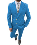 Double Breasted Slim Men's Suits 2 Pieces Tuxedos for Wedding Groomsmen Tuxedos Men Formal Prom Office Party (Jacket+Pants)