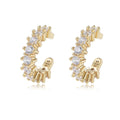 Women Best Selling Without Piercing Ear Elegant 925 Sterling Silver Zirconia Cuff Earrings