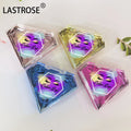 New Arrival Handmade Crystal Transparent Lash Box Empty Diamonds Lashes Packaging for 25mm Dramatic Mink Fur Lashes