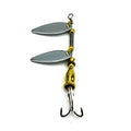 Wholesale SP128 8.4cm 9g Double Blade Sliver Sequins Metal Spinner Baits Spoon Fishing Lures