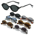 2026Fashion Ins Style Oval Frame Frame Eyewear Multi Color Leopard Sunglasses Cross-Border Trade Polygonal Rivet Sunglasses