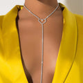 Women Luxury Wedding Dress Crystal Necklace Body Chain 2023 New Design Full Rhinestone Bling Bling Fine Jewekry Necklace