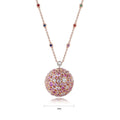 Charming Jewelry New Arrival 18K Gold Inlaid Natural Colorful Gemstone Round Ball Pendant Necklace for Christmas Present
