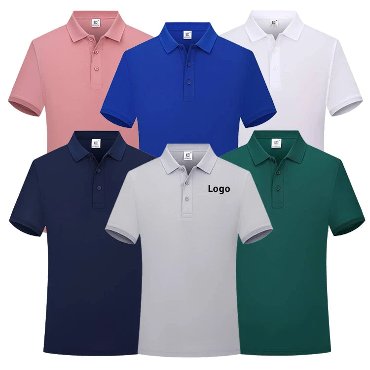 Custom Logo Printed Promotional Advertising T Shirts Men's Polo Shirts Ice Silk Fiber Breathable Running Jogging Golf Polo Shirt