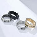 Viking Nordic Geometric Hexagon Viking Runes Rings Stainless Steel Punk Hex Nut Rings Jewelry Wholesale for Men