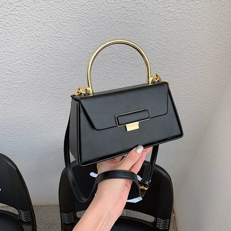 2025 Hot Fashion PU Handbags Women Handbags Single Strap Should Lady Hand Bag Fitting New Small Designer Metal Handle Handbag