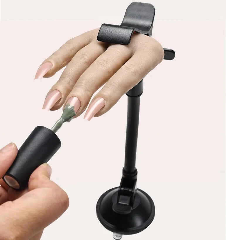Removable Manicure Training Fake Hand With Bracket Adjustable Nail Polish Practice Hand Model