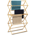 Three Tiers Large Wooden Clothes Drying Rack Durable Laundry Dryer Rack 100% Bamboo Wood Folding Laundry Drying Rack for Clothes