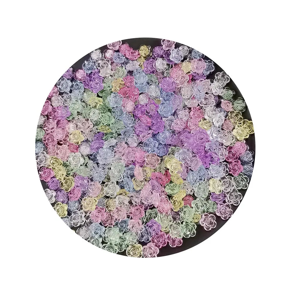 Clear Acrylic Flower Spacer Beads Candy Color DIY Handmade Beaded Jewelry Findings for Bracelet Accessories