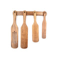 Acacia Wood 5-Piece Kitchen Utensil Set with Wall Bracket Modern and Durable ACACIA Collection for Household Cleaning Tools
