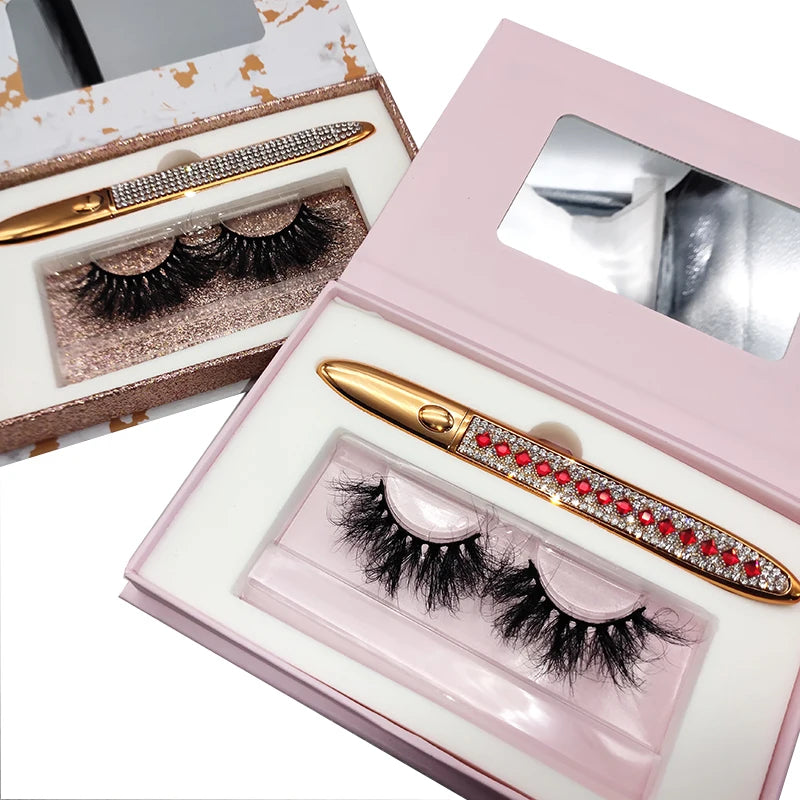 Wholesale 25mm Mink Eyelashes Customized Boxes Vendors Lashes 3d False Eyelash Packaging Box