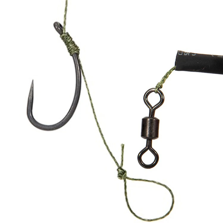 6pcs One Pack Braided Thread Line Leader Curve Carp Fishing Bait Rigs Barbless New Kanto Hooks Straight Bent Boilie Hair Rigs