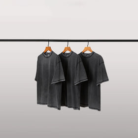 Wholesale of Street Clothing 100% Pure Cotton Round Neck High-quality Reverse Stitching Vintage Clothes Vintage T-shirt for Men
