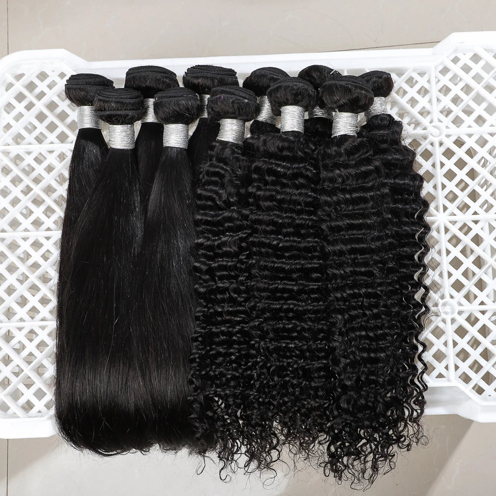Wholesale Mink Brazilian Hair Weave Bundles With Closure and Frontal Raw Indian Human Hair Extension Virgin Cuticle Aligned Hair