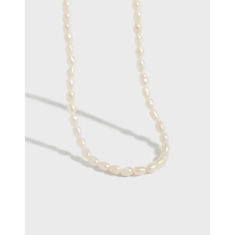 XB075 Fashion Baroque Freshwater Pearl 925 Sterling Silver Necklace Fine Jewelry for Women