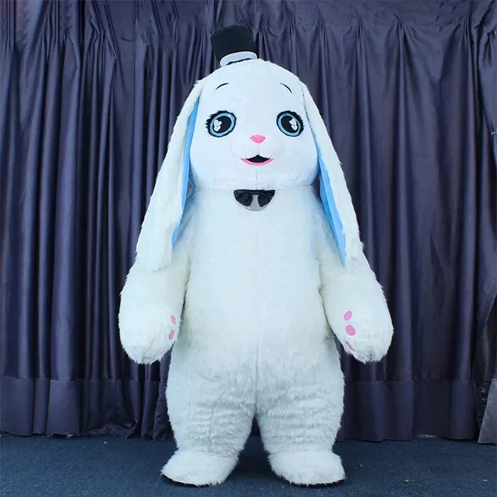 Factory Wholesale Party Cosplay Easter Fancy Dress Funny Suit Inflatable Walking Bunny Rabbit Costume for Adult